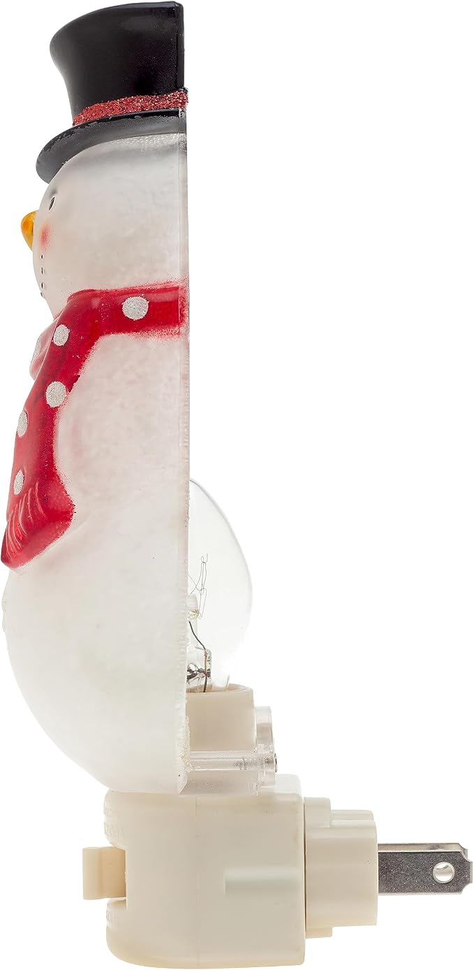 Creative Hobbies Friendly Snowman Holiday Decor Night Light - Includes 5W C7 and Rotational Socket with On/Off Switch