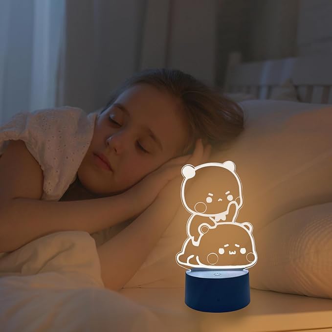 Bear Shaped 3D Night Light Gifts, Cartoon Table Lamp with Remote Control Gifts for Girls Birthday Christmas Valentine