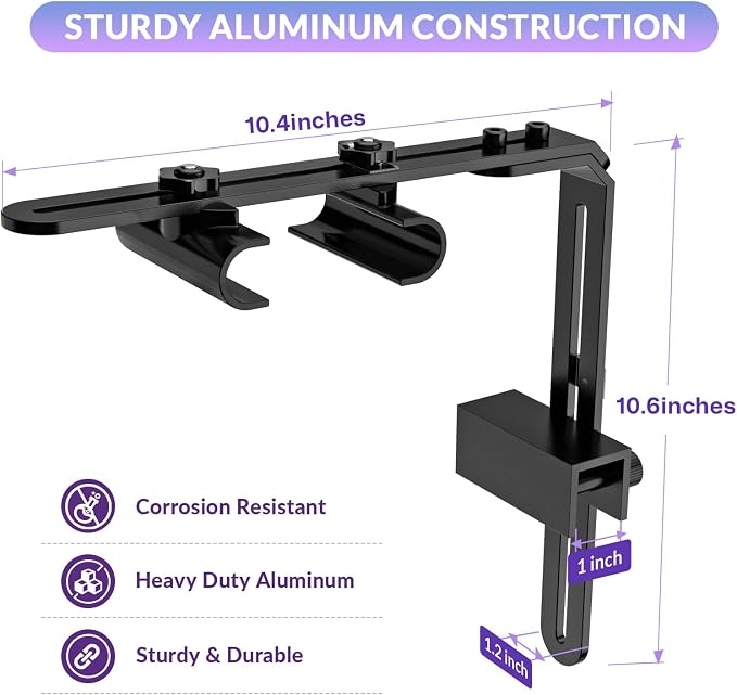 hygger Universal Aquarium Light Riser, Aluminium Adjustable Height/Front-to-Back Fish Tank Light Stand Mounting Bracket Aquarium Lamp Holder Fits 957 978 999 918 075 016