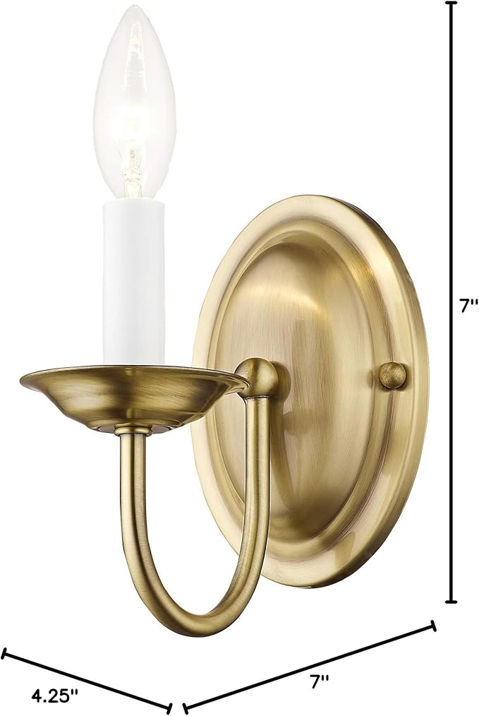 Livex Lighting 4151-01 Wall Sconce with No Shades, Antique Brass