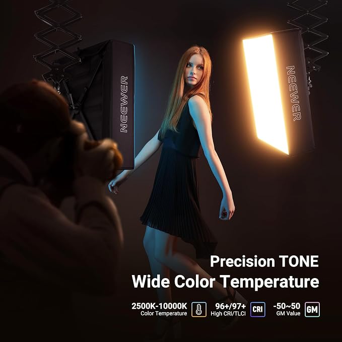 NEEWER 115W Flexible RGB Video Light, APP/2.4G/DMX Control LED Panel Light Mat Kit with Softbox, 2500K-10000K 14700lx/0.5m CRI96+, Key Lighting for Studio Photography Streaming Video Recording, FL100C