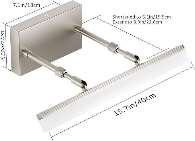 Aipsun Brushed Nickel Vanity Light 16 inch Modern Wall Sconces Adjustable LED Bathroom Light Fixtures Over Mirror Rotatable Vanity Lighting 5500K