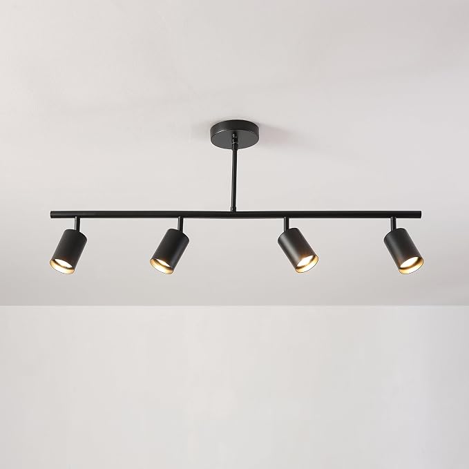 Globe Electric 60222 Willard 4-Light Adjustable Height Track Lighting, Matte Black