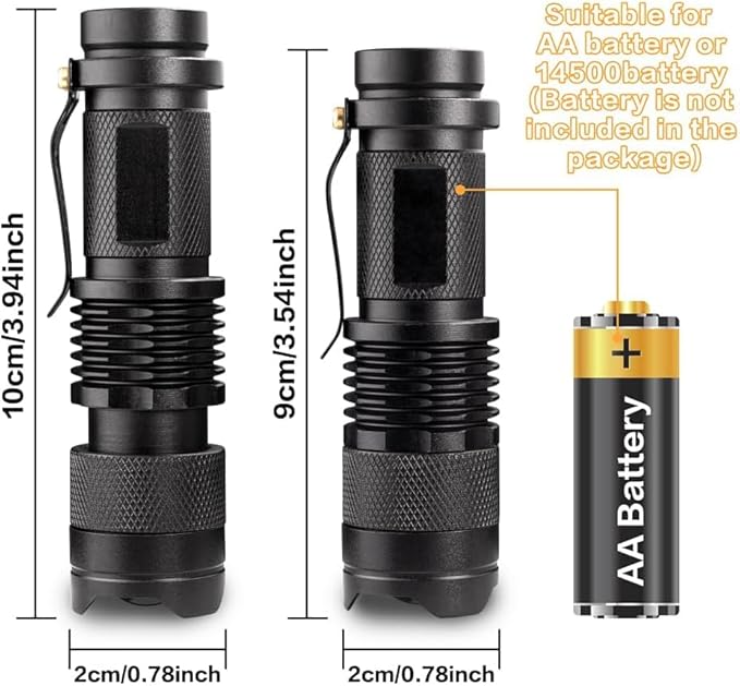 2 Pack Red Light Flashlight Single Mode Red LED Flashlight One Mode Zoomable Night Light Torch for Night Observation and Astronomy Aviation
