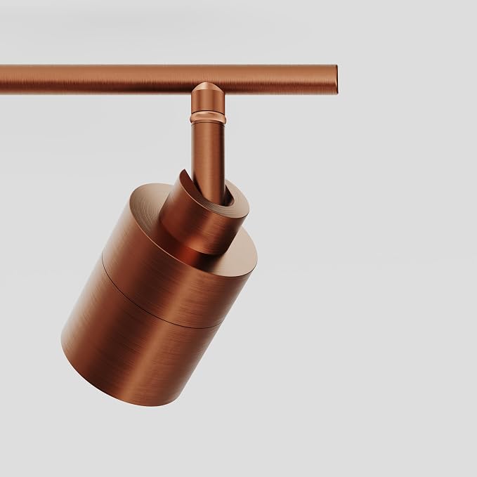 Shura Brushed Copper 4-Light Track Light with Rotatable Heads, Integrated LED Bulbs, 3 ft. Track Lighting Kit, 3000k, 2240 Lumens