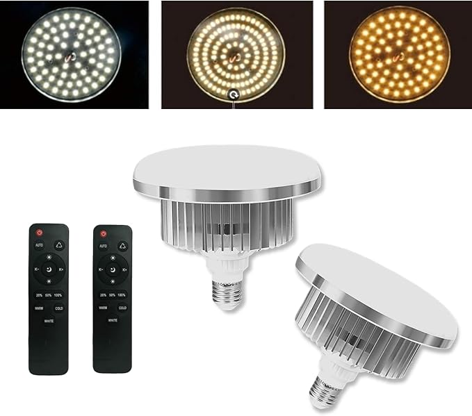 2 Pack 150W LED Soft Box Light, 2700-6500K Dimmable Color Temperatur Photography Light Bulb, E27 Lights Photography Photo Video Studio Lighting with Remote Control