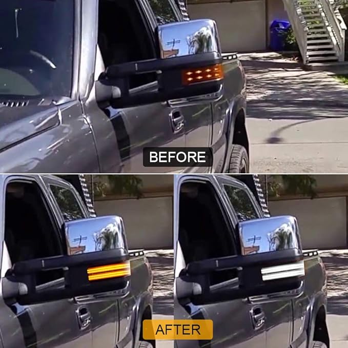 ROCCS Sequential Turn Signal Lights Switchback Full LED Side Tow Mirror Marker Light fit for 3rd Generation Chevy Silverado / 4th Generation GMC Sierra 2014–2019 OEM ONLY, Smoke Lens