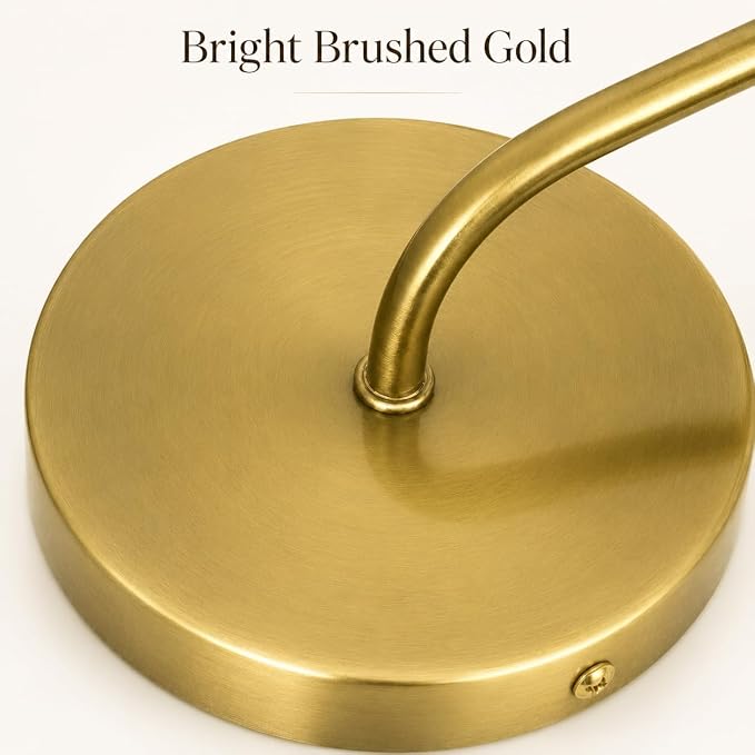 Bright Brushed Gold Bathroom Wall Sconce Vintage Style, E26 Easy Mounted | Vanity Light with Flower Glass Shade, Bathroom Wall Lighting Fixture Beside Mirror, Easy Mounted for Bedroom, Hallway