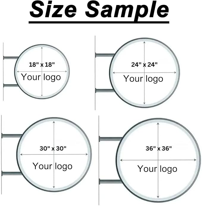 Custom Lightbox Logo Sign for Business, Outdoor Round LED Sign Personalized | for Shop Salons Cafes Bar Restaurant Advertising Light, Double/Single Sided Storefront Wall Decor, Waterproof, Upload Picture