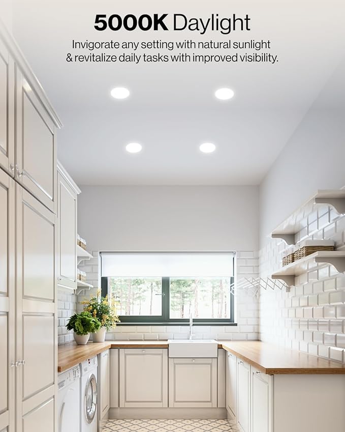 Sunco 12 Pack 6 Inch LED Can Lights, Retrofit Recessed Lighting, Smooth Trim, 965 LM, 13W (75W Equivalent), 5000K Daylight, Dimmable, Damp Rated UL