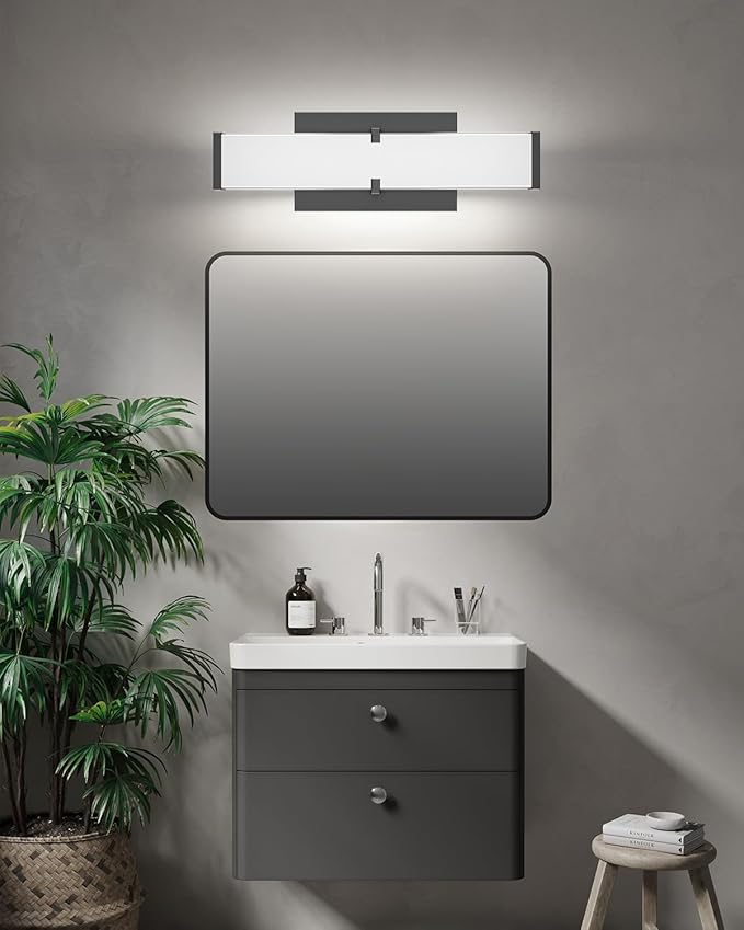 Modern Bathroom Light Fixtures Over Mirror, 32 Inch Dimmable Vanity Lights for Bathroom, 36W 3200 Lumen 5CCT LED Vanity Light Bar, Matte Black Vanity Lighting Fixtures with ETL Certified