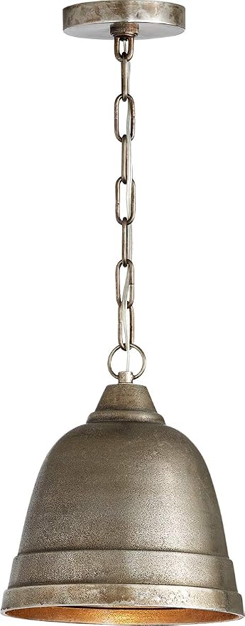 Capital Lighting 335312XN Sedona Handcrafted Sand-Cast Aluminum Industrial Metal Bell Pendant, 1-Light 100 Watt, 11" H x 10" W, Oxidized Nickel