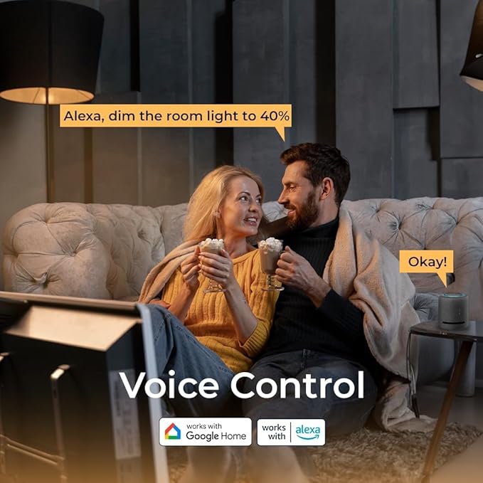 Smart Light Bulbs 2 Pack, A19 Color Changing LED (800 Lumens), WiFi & Bluetooth, Music Sync, Compatible with Alexa & Google Assistant, No Hub Needed, 16 Million Colors