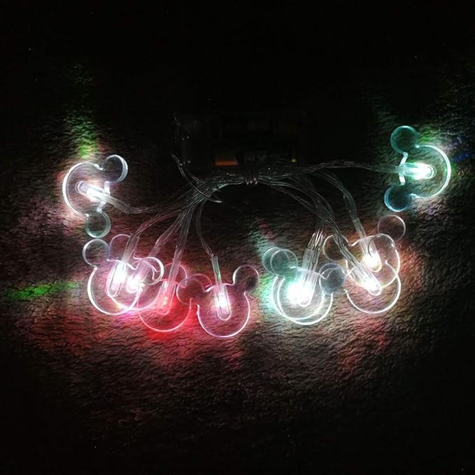 1.65m 10LEDs Decorative Cartoon Animal Mouse Night Mood Light Romantic Lamp for Home Indoor Bedroom Party Festival Décor(RGB Color Changing)