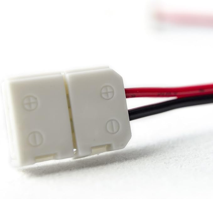 HitLights LED Light Strip Connector, 8mm Single Color 3528-6 Inch Any Angle Strip to Strip, 4 Pack