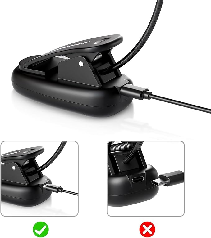 LEPOWER Clip-on Book Light with 5 LED Eye Care, 3 Color Changeable, Portable Reading Lamp, Battery & USB Operated, Bed Light for Kids, Bookworms, Students (Black)