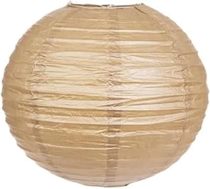 Mudra Crafts Kraft Paper Lanterns Wedding Party Decorations - 12 in 10 Round Hanging Ceiling Lanterns, 10 Pack, Decorative Lamp Shades