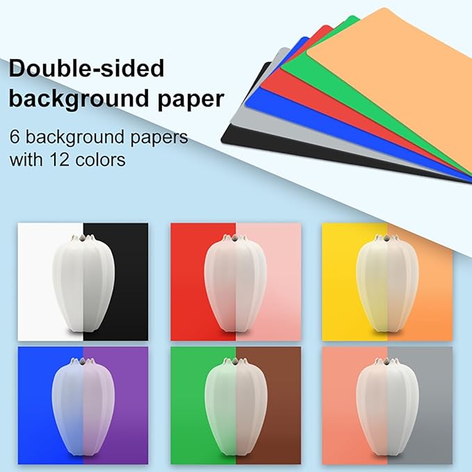 2025 Upgraded Photo Studio Light Box Photography, 10"x10" Professional Foldable Dimmable Shooting Tent Kit with CRI >95 102pcs LED Lights & 6 Kinds of Double-Sided Color Backdrops for Mini Products