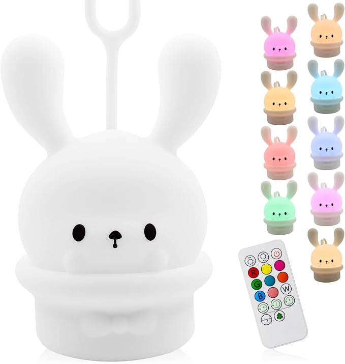 Nursery Night Light for Baby,Portable LED Night Lamp for Breastfeeding | Soft BPA Free Silicone Night Lamp,Dimmable Nightlight for Newborn, Rechargeable Night Light for Kids and Adult