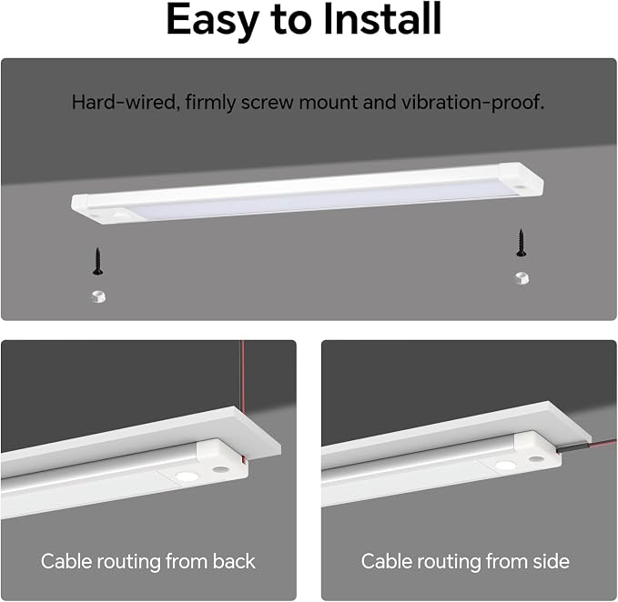 acegoo RV Interior LED Light Bar 12V LED Light Strip for Motorhome Camper Trailer Kitchen Countertop Under Cabinet Lighting, Integral Dimmer Switch & Red Night Light (Nature White, 12 inch)