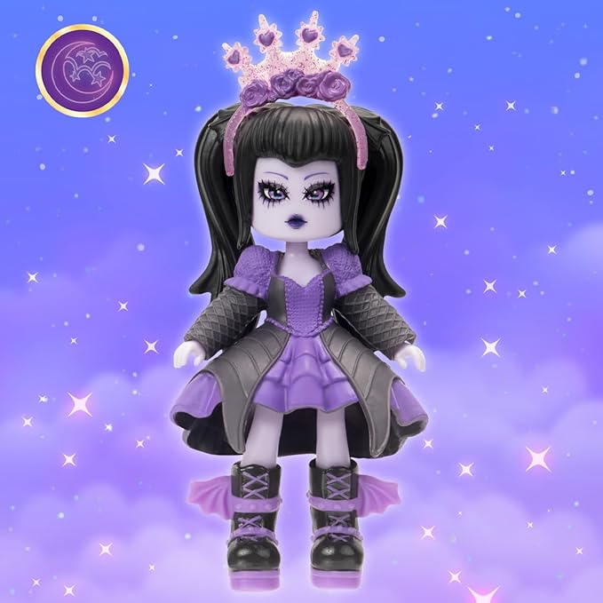 3” Dark Fairy Fashion Doll - 1 Figure with 9 Fashion Accessories - Virtual Item Code Included - Series 2 - Ages 5+