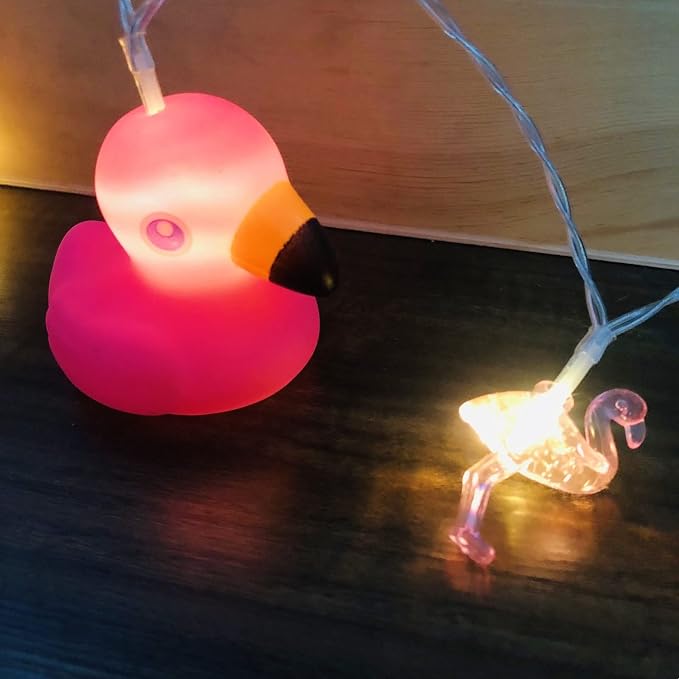 Cute Flamingo Lights Flamingo String Lights Battery Operated Flamingo Fairy Lights for Children Bedroom Home Wedding Holiday Decortion (Flamingo, 1.65m/10LED)