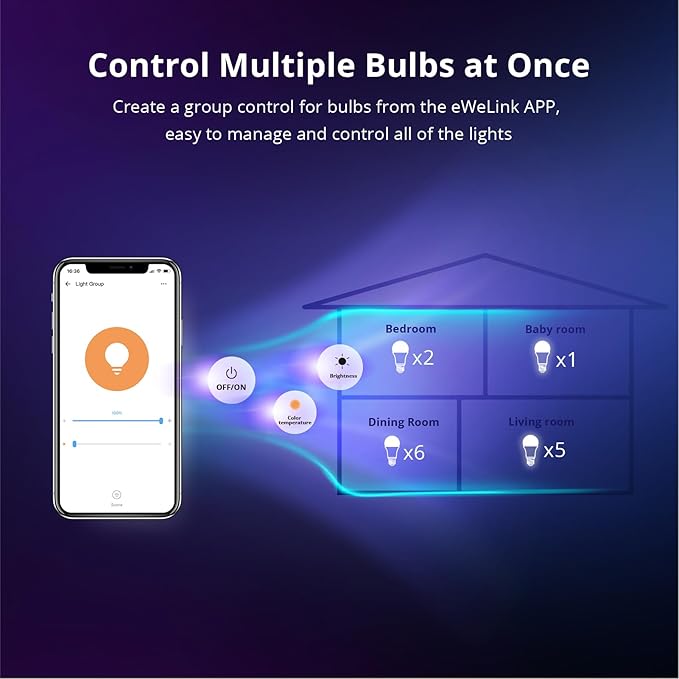 Smart Light Bulb, Color Changing Light，1 Pack