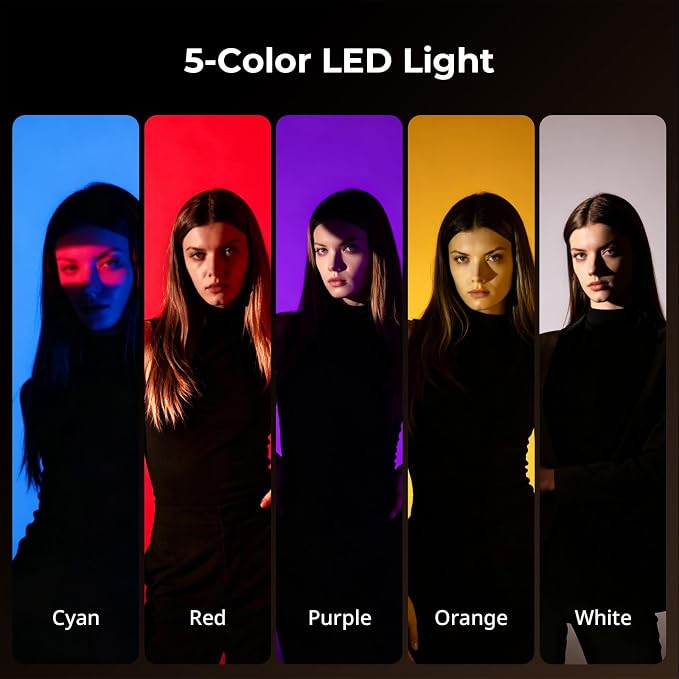 SmallRig RF 20C 20W LED Photography Flashlight, 5 Colors CRI 97 TLCI 99, 10000mAh Portable Zoomable Spotlight with 20 Pattern Gobos, Silicone GOBO Holder for Portrait, Video, Content Creators - 5335