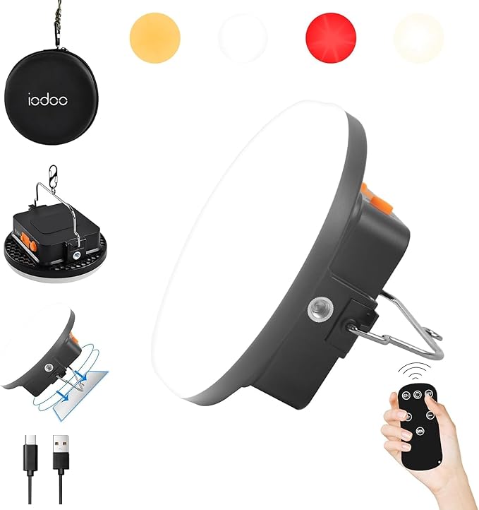10000mAh 30W Rechargeable Camping Light with Remote 3000LM 2700/4000/6500K/RED LED Camping Lantern Portable IP45 Waterproof Tent Lights Power Failur for Parents Christmas Gift