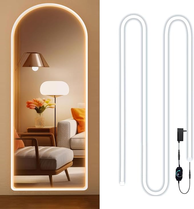 Vanity Lights for Mirror, Hollywood Style Makeup Lights with Dimmer and Power Supply, Waterproof, 16.ft/5M 600 Warm White LEDs Makeup Vanity for Bathroom (Mirror Not Included)