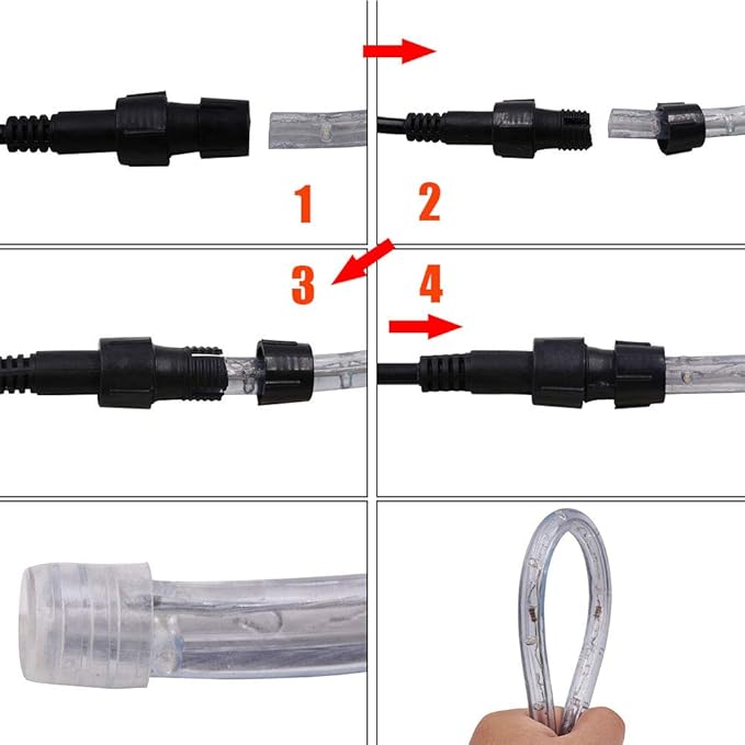 7/16" Rope Light Outdoor 9.9ft 2-Wire Waterproof LED Strip Light Kit, 110V-120V PVC 30 LED/M Tube Lights Strip for Background, Outdoor, Christmas, Home Decoration(Warm White)