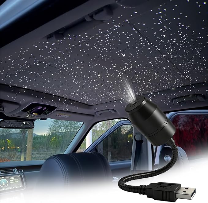 Ultra-High-Definition Car Projection – Star Night Light Projector, USB Starry Sky Lamp with 360° Gooseneck & Dimmer for Bedroom, Ceiling Decor