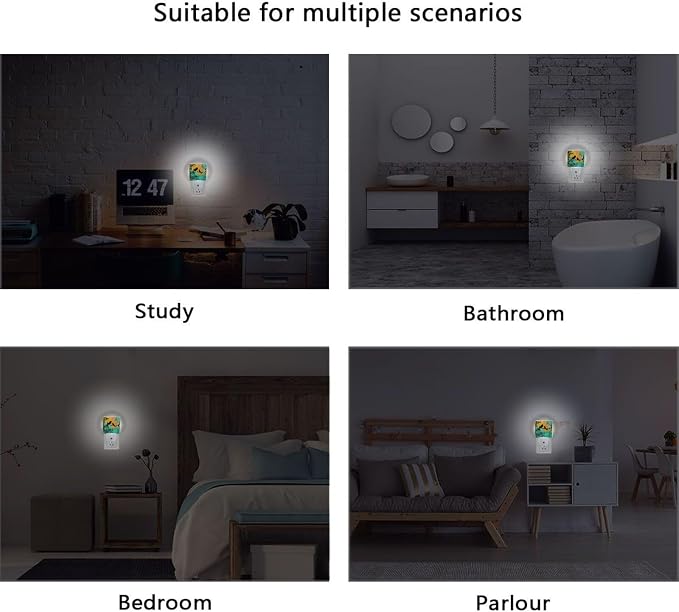 Black Bird Orange Green Night Light Dusk to Dawn Sensor LED Night Dimmable Nightlight Lights Plug into Wall for Living Room