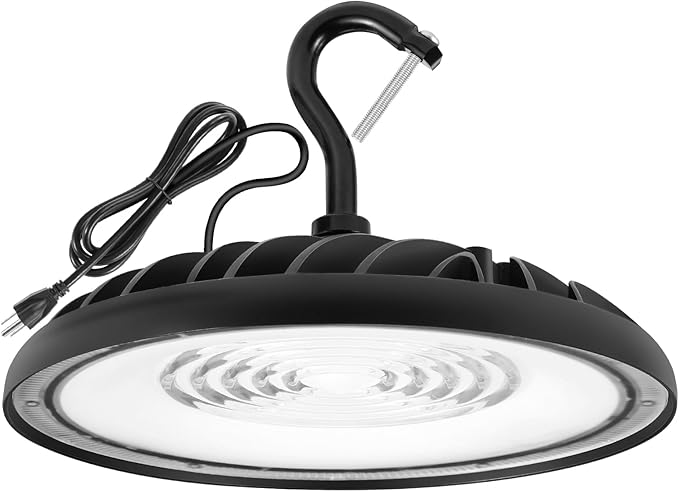 SYLVANIA UFO LED High Bay Light, 150W, 16,500 LMS, 5000K, Daylight, 120V with 6 Foot Cord/Plug, High Bay Led Shop Lights for Commercial Warehouse Workshop Factory Barn Garage, UL Listed-1 Pack (66332)