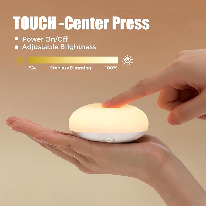 Portable Night Light for Nursery - Baby Night Lamp for Breastfeeding, Soft Silicone Touch Lamp, Egg Light for Kids, with 11 Colors Changing & Eye Caring, Stepless Dimming
