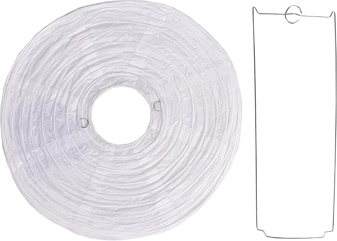 Pack of 6 Round Paper Lantern Lamp Paper Lanterns Party Decorations White, 12"/30CM)