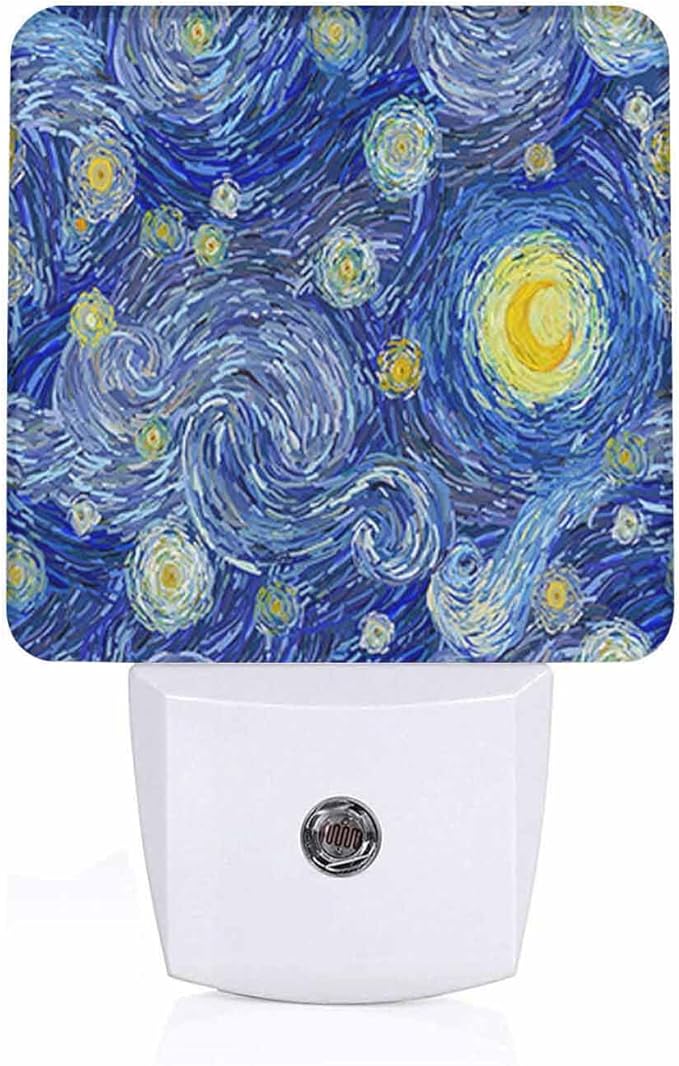 LED Night Light,Glowing Moon and Starry Sky LED Night Light Plug into Wall with Dusk to Dawn Light Sensor White Energy Efficient Nightlight for Bedroom Bathroom Hallway Living Room Kitchen