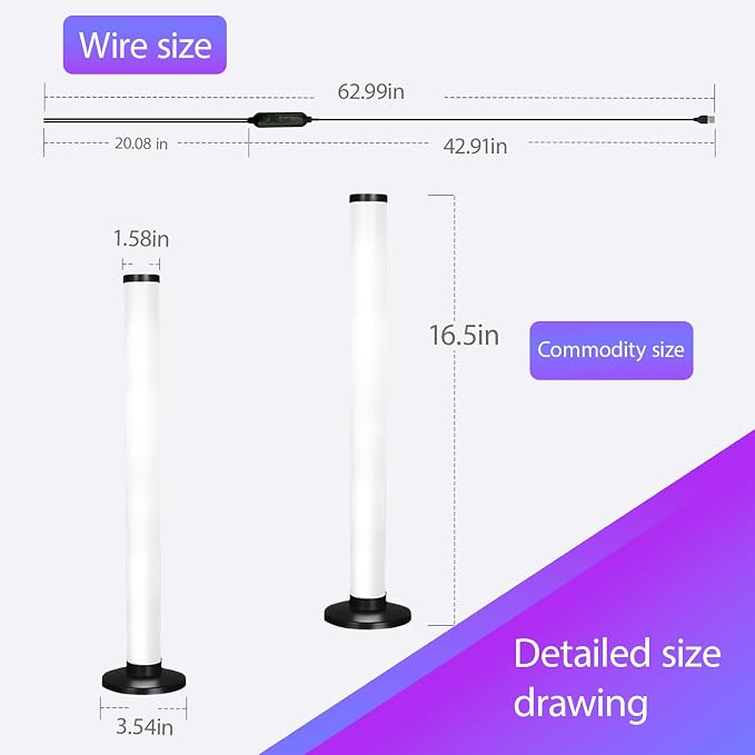RGB Gaming Light Bars, 2 Pack 16.5 Inch Smart LED Light Bars with Music Sync, APP & Remote Control, 360° TV Backlight, USB Powered Ambient Lighting for PC Monitor Bedroom Gaming Room