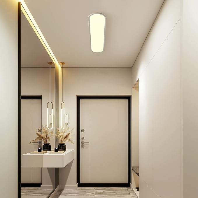 39.4 Inch Dimmable LED Ceiling Light, High Brightness Long Ceiling Lamps,3000-6000K Selectable Modern Ultra Thin Low Profile Light Fixture for Bedroom Kitchen Closet Hallway,White/48W