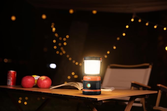 LED Camping Lantern Rechargeable, 1800LM, 4 Light Modes, 4400mAh Power Bank, IP44 Waterproof, Perfect Lantern Flashlight for Hurricane, Emergency, Power Outages, Home and More, with USB Cable (2 Pack)