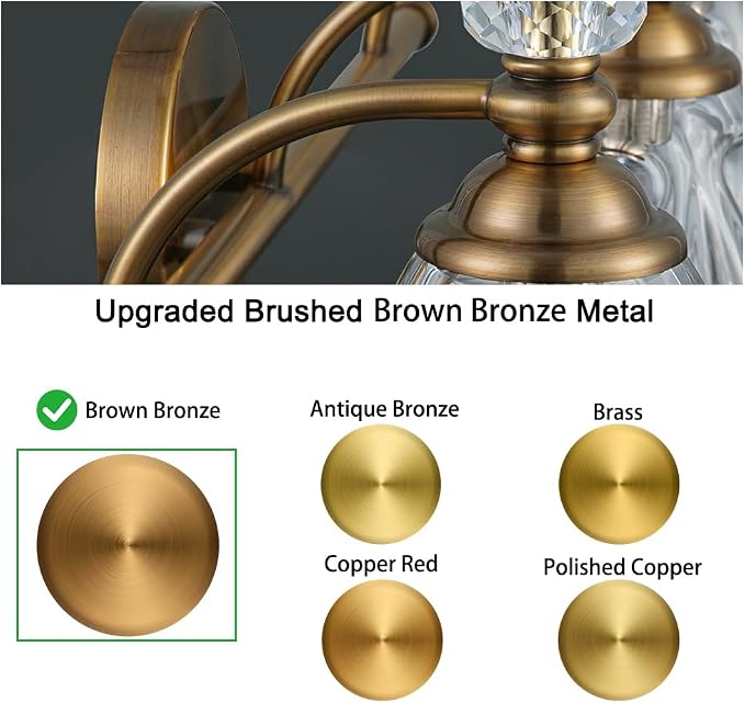 Brushed Antigue Brass Bathroom Light Fixtures, 5 Lights Vanity Light with Flower Glass Shade, Bathroom Vanity Light Over Mirror, Vintage Sconces Wall Lighting for Hallway Livingroom Bedroom