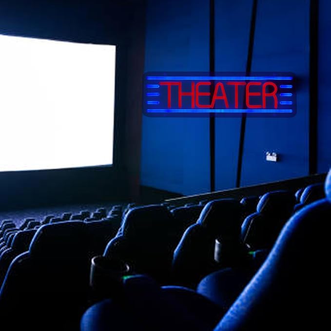 Movie Theater Neon Signs,Theater Neon Lights for Home Theater, Theater Party Decorations, Neon Sign for Theaters,Gatherings with Friends