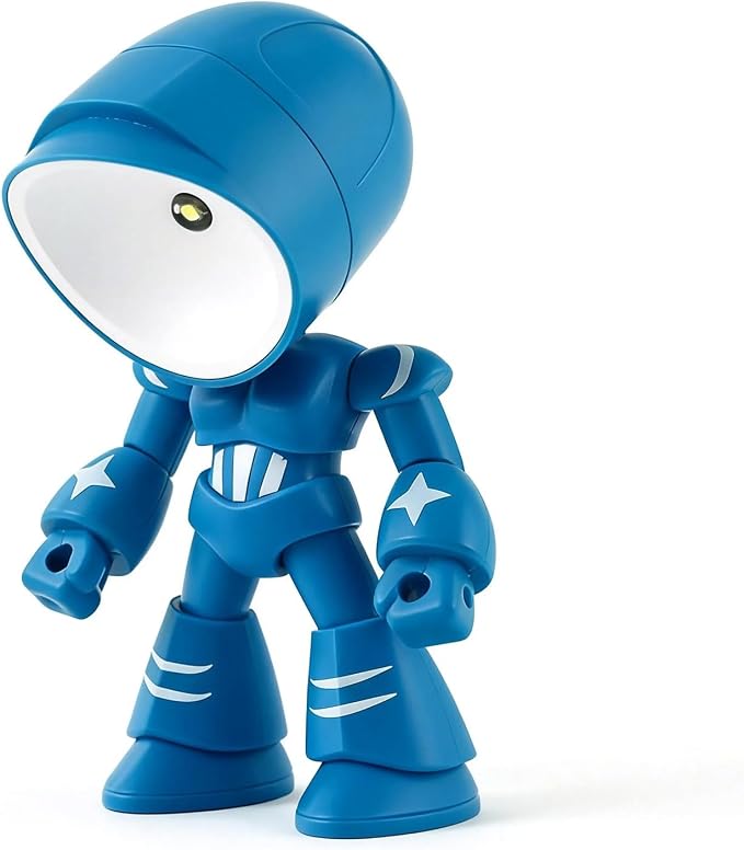 Lonely Robot LED Mini Night Light, Cartoon Cute Companion Desk Lamp with Magnetic Base, Gift for Thanksgiving Christmas Halloween Birthday, Room Decor (Blue)