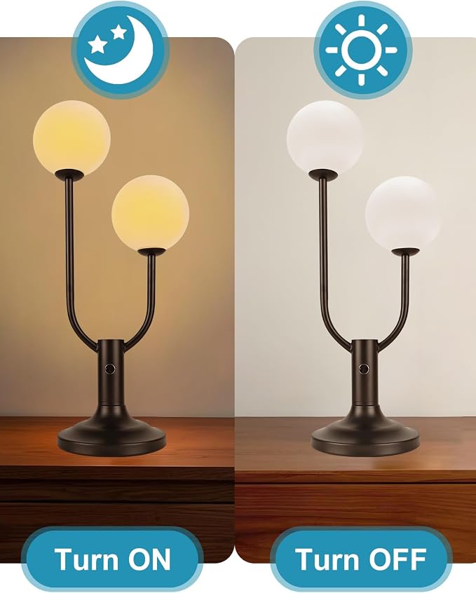 Globe Black Table Lamp for Bedroom Gift Dimmable G9 Bulbs Included | Modern Round Ball Lamp Nightstand Desk Lamp Warmwhite Ambient Night Light Bedside Lamps for Living Room Party Home Decor Gift