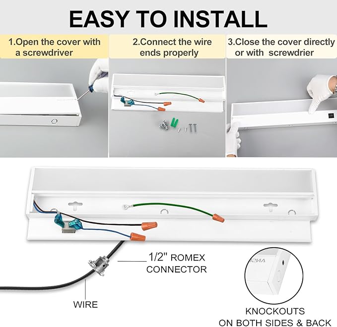 Ansen Hardwired Under Cabinet Lighting, 18IN 15W 998.4LM LED Light for Kitchen/Closet, CRI>92, R9>90, Dimmable, 3 Color Temperature, 3000K/4000K/5000K(Warm White, Cool White, Daylight)