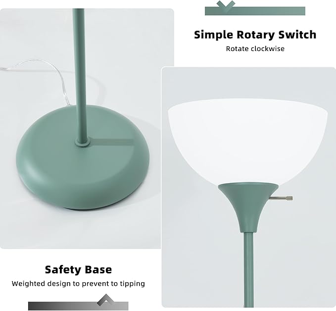 Standing Lamp, Floor Lamp, Dimmable Floor Lamps for Living Room Bedroom Study Office Kid’s Room (Green)