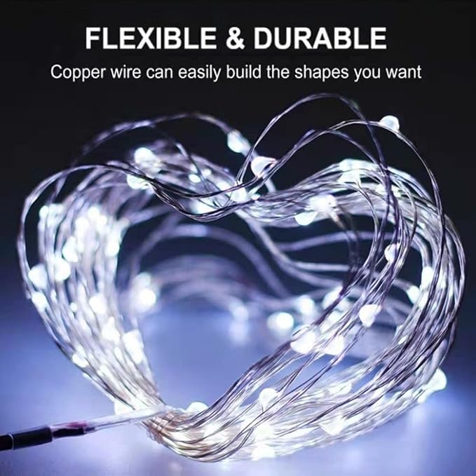 Sanniu Led Fairy Lights Battery Operated, 1 Pack Mini Battery Powered Copper Wire Starry String Lights for Christmas,Bedroom, Parties,Wedding,Indoor,Home Decoration (5m/16ft Cool White)