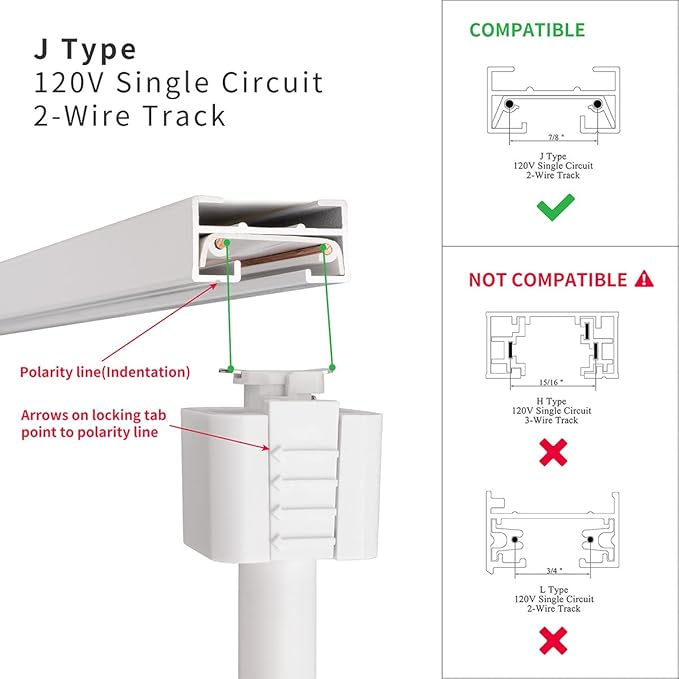 mirrea LED Track Lighting Heads Compatible with Single Circuit J Type Track Lighting Rail Ceiling Spotlight for Accent Task Wall Art Exhibition Lighting 6.5W 24° White Pack of 6 (3000K Warm White)