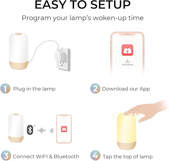 Tikkitouch Long Distance Lamps Set of 3 WiFi & Bluetooth Connected Long Distance Relationship Gift for Mom, Friends, Family, and Parents