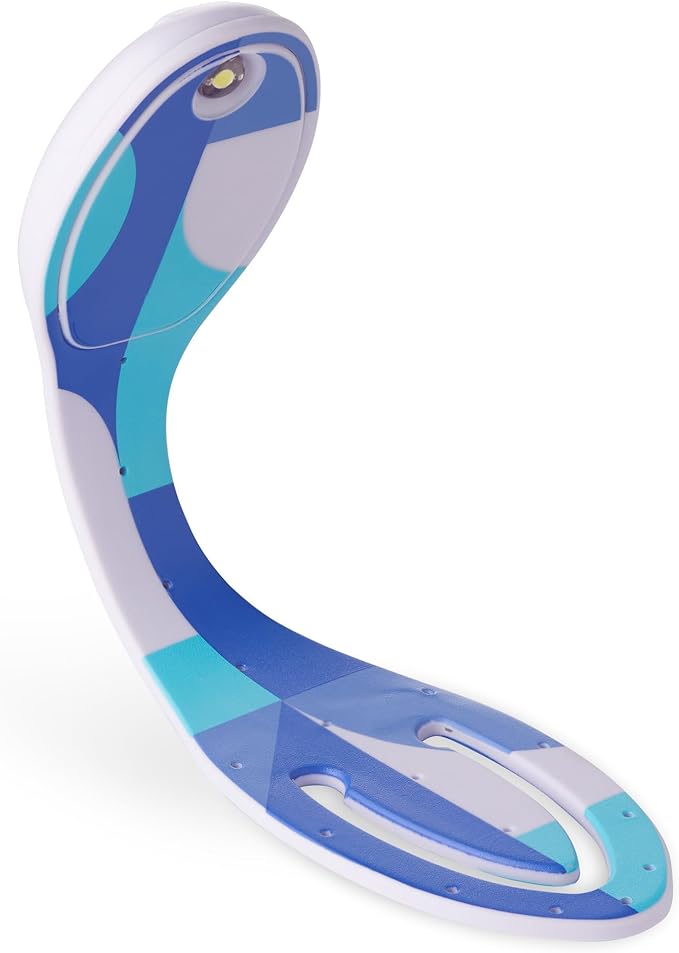 Gifts for Readers & Writers Book Light, Clip On Reading Light for Bed, 2in1 Flexilight & Bookmark, Small & Lightweight with a Soft Glow, 2 Batteries Included, Blue Blocks